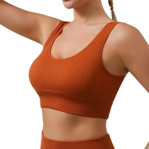 Women's High Quality Full Cover <b>Sports</b> Bra High Yoga Crop Tops Workout Running Vest Solid Pattern Plus Size Fitness <b>Underwear</b> - Product Image 4