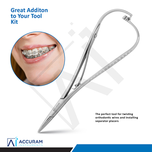 Pinza de Ligadura Ortodóntica Smaha de Punta Estrecha Accuram Mathieu, 14 cm, Acero Inoxidable, Manual, Quirúrgica, Dental, CE - Product Image 2