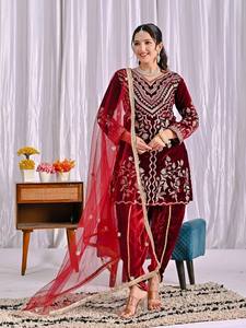 Ramdev Trading – Salwar Kameez Dhoti Midi Moderne pour Femme, Broderie Lourde, Imprimé Numérique, Idéal pour Mariages, Diwali et Fêtes, Toutes Saisons, Livraison Rapide - Product Image 3