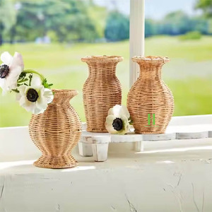 Precioso Florero de Ratán Decorativo para el Hogar, Florero Moderno con Lazo, Diseño OEM Personalizado, Hecho a Mano en Vietnam, Venta al por Mayor - Product Image 6