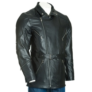 High Quality Genuine Sheepskin Men's Winter Shearling Coat <b>Long</b> Lambskin Collar Front Professional Manufacture - Product Image 5