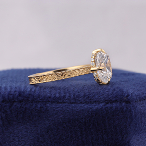 แหวนหมั้นเพชร OMC Lab Diamond ทรงวินเทจ ดีไซน์วงแหวนซ่อน - Product Image 2