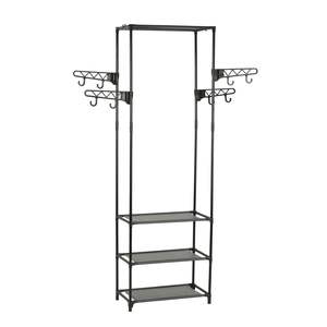 Porte-vêtements et tringles en acier et tissu non tissé noir 21,7''x11,2''x68,9'' - Product Image 2