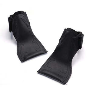 Sangles de soutien pour poignets de musculation en cuir noir, réglables, respirantes, avec logo personnalisé, pour soulever des poids lourds, anti-déchirure - Product Image 2