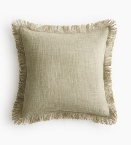 100% Cotton Slub Woven Fringe Cushion <b>Cover</b> Boho Decorative Throw Pillow <b>Cover</b> Handwoven Cotton Slub Cushion <b>Cover</b> with Tassels - Product Image 2