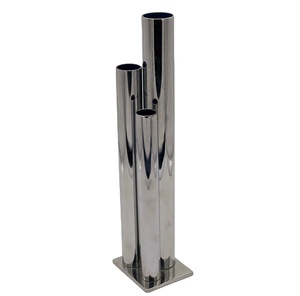Modern Stainless Steel Tube Flower Vase Luxury Decorative Tabletop Vase <b>Tall</b> Cylinder Flower Holder Contemporary Centerpieces - Product Image 1
