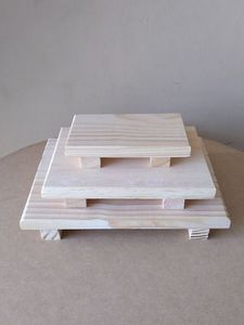 Support à gâteau rond en bois sculpté, plateau de présentation de desserts, élément de décoration de cuisine élégant et naturel - Product Image 6