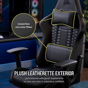 Chaise de jeu moderne et confortable avec hauteur réglable, revêtement en cuir et base pivotante à 360 degrés - Product Image 6