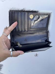 กระเป๋าคลัทช์หนังวัวขนสัตว์ดีไซน์เนอร์กระเป๋าสตางค์สีดำขายดีกระเป๋าสตางค์หนังขนสัตว์กระเป๋าสตางค์ของขวัญสำหรับผู้หญิง - Product Image 5