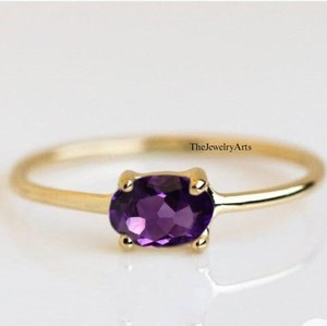 Anillo de Amatista Morada con Baño de Oro de 24K, Joyería Artesanal con Piedras Preciosas, Diseño Vintage, Anillo de Compromiso o Cóctel, Piedra de Nacimiento de Febrero - Product Image 4