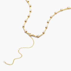 Collier Lab-Grown Diamond Station Dash en or rose - Product Image 5