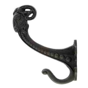 Gancho de metal para pared Iron Catyed, resistente, de hierro fundido negro, diseño de doble gancho, Ulysses, gancho doble de hierro fundido - Product Image 2