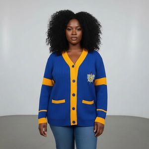 Cardigan en tricot rayé pour femme, élégant, boutonné sur le devant, à manches longues, décontracté, tendance, pull chaud superposé à ouverture frontale - Product Image 1