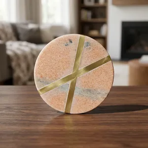 High Demand Round <b>Marble</b> <b>Coasters</b> Set Natural Stone Drink <b>Coasters</b> Heat Resistant Waterproof Table Protection for Daily Use - Product Image 4