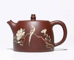 Théière authentique artisanale en argile Zisha de Yixing, de qualité supérieure, en argile violette, de collection, de forme libre et ronde, de style chinois - Product Image 3