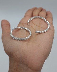 ต่างหูเพชรทรงห่วง 5.13 กะรัต เพาะเลี้ยงในห้องปฏิบัติการ ทองคำแท้ 14K แบบ Huggies ดีไซน์หรูหรา เหมาะสำหรับงานปาร์ตี้ ของขวัญวันครบรอบ สไตล์มินิมอล - Product Image 1