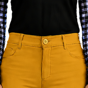 Pantalon d'équitation jaune moutarde pour femme, taille haute, extensible, avec grip aux genoux, pour entraînement et compétition - Product Image 5