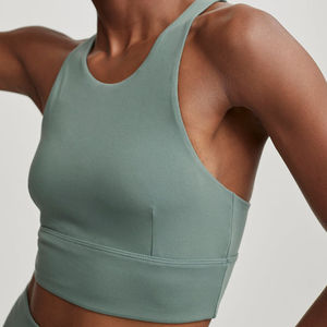 Soutien-gorge de sport long basique uni pour femme, idéal pour la gym, le fitness et le yoga, fabrication OEM/ODM sur mesure 2026 - Product Image 2