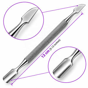 Empujador de Cutículas de Doble Punta MJW, Limpiador de Uñas de Acero Inoxidable con Mango Antideslizante, Herramientas de Manicura y Pedicura, Venta al Por Mayor - Product Image 6