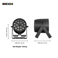 SHEHDS - Foco LED de Aluminio con Zoom, 18 x 18 W, RGBWAUV, 6 en 1, Iluminación de Escenario para Bodas y DJ