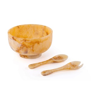 Ensemble de saladiers et bols en résine blanche à motif tourbillonnant, finition brillante, prix abordable, vaisselle décorative pour la cuisine - Product Image 4