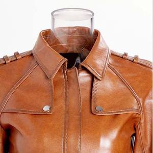 Custom Designed Women's Genuine Sheep Skin Leather <b>Jacket</b> with Embroidery and Nylon Lining Stylish Winter Motorcycle <b>Jacket</b> - Product Image 4