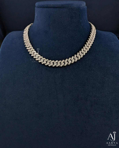 Collar de Moissanita con Engaste de Garra Estilo Eslabón Cubano, Bañado en Rodio, Cadena de Plata de Ley 925, Joyería Hip Hop para Aniversario - Product Image 6
