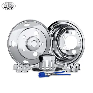 ชุดฝาครอบล้อสแตนเลส T304 ขนาด 16 นิ้ว x 5.5 นิ้ว สำหรับรถมิตซูบิชิ-ฟูโซ่ แคนเตอร์ 413 ปี 2013 ขึ้นไป (พร้อมฝาครอบน็อตขนาด 38 มม.)_60016A-38MM - Product Image 1