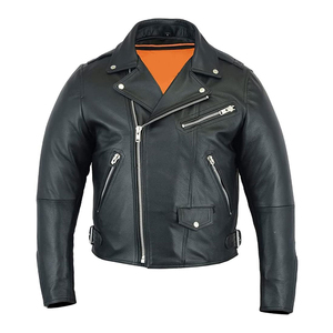Veste en cuir d'hiver pour homme de qualité supérieure, tendance, avec col montant et logo frontal – Vente en gros - Product Image 5