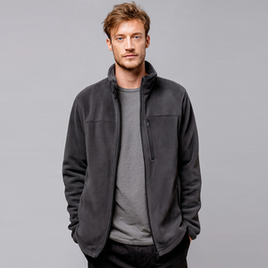 Men's Winter Sherpa <b>Lined</b> Stand Collar Oversize Zipper Fleece <b>Jacket</b> Sublimation Printing Eco-Friendly Breathable Streetwear - Product Image 2