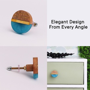 Boutons de commode en bois faits à la main, bleus, ronds, pour armoires, poignées de porte, tirants de tiroir, vente en gros, lot en vrac - Product Image 3