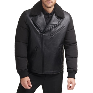 Chaqueta de cuero para hombre, elegante, de corte ajustado, transpirable, de alta calidad, para invierno, chaqueta de cuero a la moda para hombre. - Product Image 1