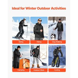 Giacca Riscaldata da Uomo con Batteria 7.4V, Cappotto Elettrico Riscaldante Softshell, Antivento, Impermeabile, Leggero, per Escursionismo - Product Image 6