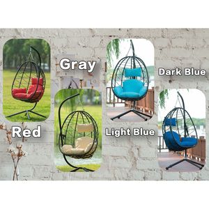 Sedia a sdraio per interni/esterni con cesto in vimini, sedia a dondolo, amaca per camera da letto, balcone, giardino - Product Image 6