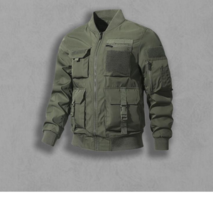 Chaqueta Bomber de Algodón con Cierre para Hombre, Personalizable y Transpirable - Estilo Urbano Personalizado - Product Image 3