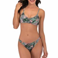 Ensemble de maillots de bain bikini pour femmes, protection UV, taille haute, séchage rapide, vêtements de plage confortables, style surf, vacances, 2 pièces