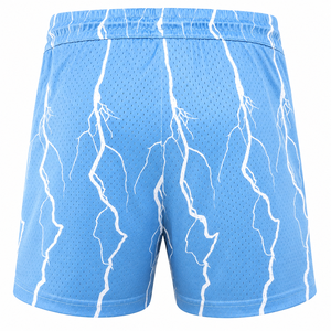 Shorts de basket-ball en mesh personnalisés pour hommes avec imprimé éclair, séchage rapide, shorts de sport pour la salle de sport, vêtements de sport OEM ODM - Product Image 2