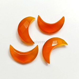 Pierre précieuse naturelle en cornaline en forme de croissant de lune, 18 mm, facettée, sculptée, pierre en vrac, prix de gros, en vrac, pour la fabrication de bijoux - Product Image 6