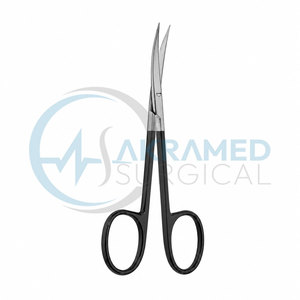 Ciseaux de tenotomie Super Cut Stevens 4,5 pouces, courbés, micro-dentelés, manche noir, acier inoxydable, instrument chirurgical CE ISO - Product Image 1
