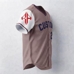 Maillot de baseball blanc avec logo, 100 % polyester, imprimé par transfert thermique, pour homme, manches courtes, respirant, séchage rapide - Product Image 4