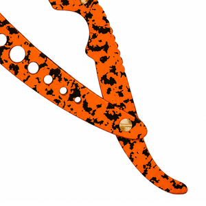 Navaja de Afeitar Recta de Diseño Innovador con Camuflaje Naranja, Hoja Única de Acero Inoxidable, Mango Plegable, Herramienta Duradera para Barbería y Cuidado Personal - Product Image 4