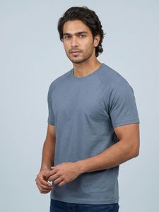 T-shirt classique pour homme, bleu, col rond, manches courtes, coupe classique, décontracté, en coton, pour tous les jours, la gym, les voyages et les sorties - Product Image 4