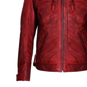 Winter Oversized <b>Burgundy</b> Cow Skin <b>Leather</b> <b>Jacket</b> Men Vintage Luxury Genuine <b>Leather</b> Front Custom OEM Supplier - Product Image 5