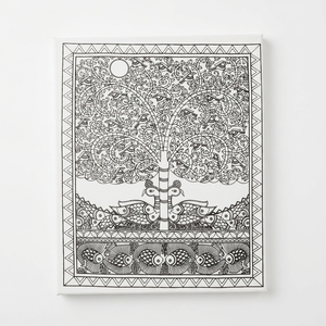 Toile métallique pré-imprimée tendue pour la peinture, art mural DIY à cadre en bois, personnalisable en couleur - Product Image 1
