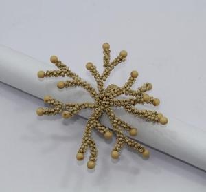 White and Yellow Pearls <b>Crystal</b> Bearded Napkin Rings Eco-Friendly Round Wedding Napkin Rings - Product Image 3