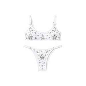Women's Solid <b>Brown</b> Halter Neckline Two-Piece Spandex/Cotton Breathable Bodycon Cover-Up <b>Set</b> Hand Embroidered Beading - Product Image 5