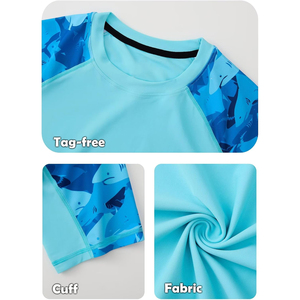 เสื้อกีฬาแขนสั้นรัดรูปสำหรับผู้ชาย พร้อมโลโก้แบบกำหนดเอง  ชุดรัดรูปสำหรับเด็กผู้ชาย ทำจากโพลีเอสเตอร์ - Product Image 5