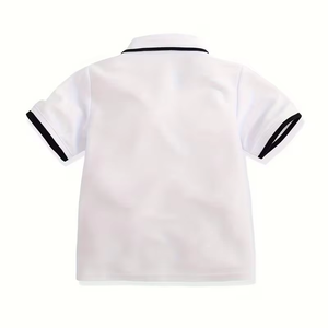 Boys Summer Print Breathable Eco-Friendly Quick Dry O-Neck Casual Short Sleeve Polo Shirt Made in Bangladesh - Product Image 2