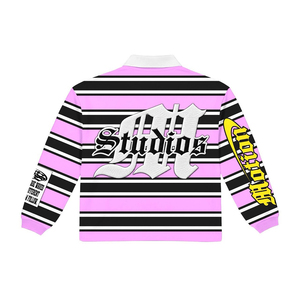 Camiseta Polo Personalizada de Manga Larga con Sublimación 3D a Todo Color, Camiseta Polo de Rugby con Estampado Completo en Poliéster Tipo Algodón - Product Image 4