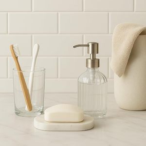 Porte-savon artisanal en marbre naturel pour baignoire, lavabo, comptoir de salle de bain, plateau décoratif en pierre - Product Image 3